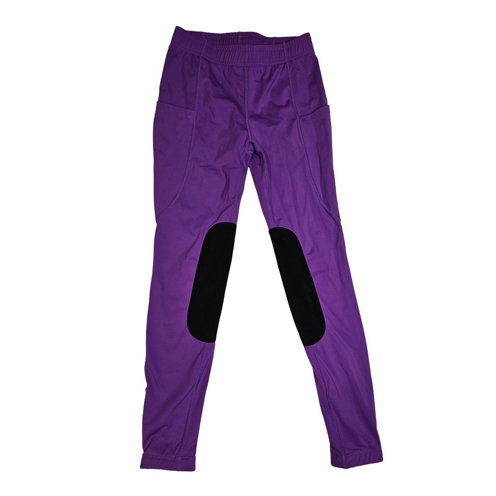 Baleaf Kids Purple Equestrian Riding Pants Breeches Suede Knee Youth M Horse‎